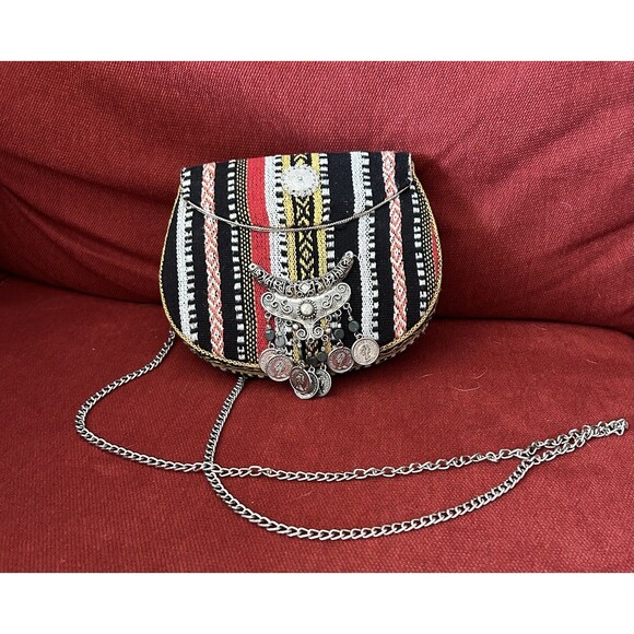 Boho Small Purse With Decorative Coin Embellishments - Picture 3 of 8